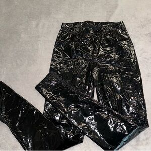 SHEIN Tall Shiny Black Patent Leather Pants